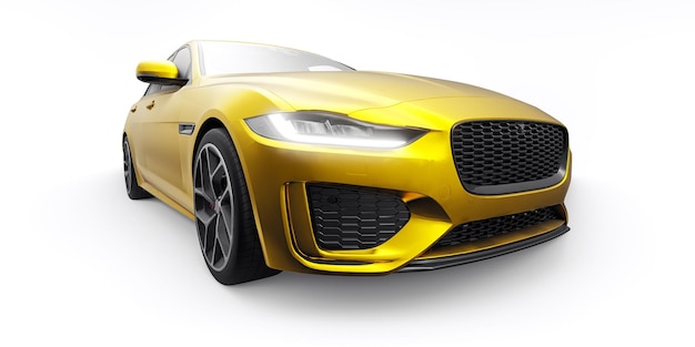 Gold Premium sports sedan 3D illustration