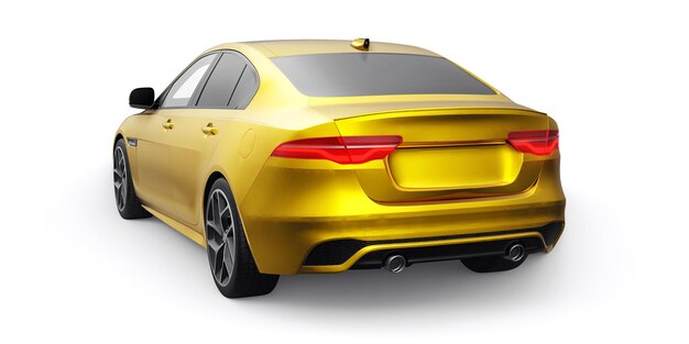 Gold Premium sports sedan 3D illustration