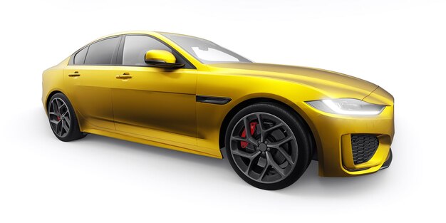 Gold Premium sports sedan 3D illustration