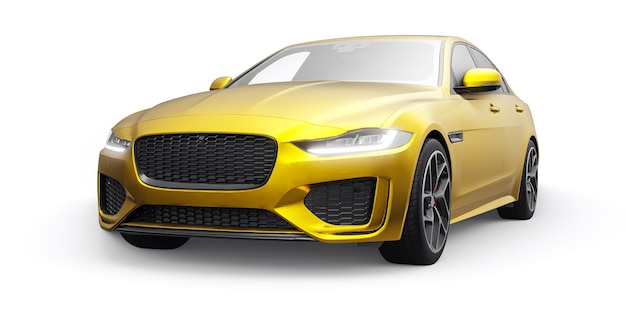 Gold Premium sportsedan 3D illustratie