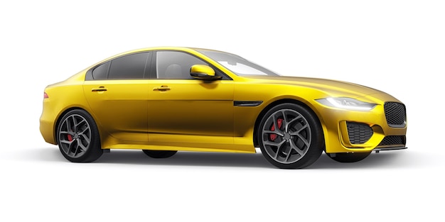 Gold Premium sportsedan 3D illustratie