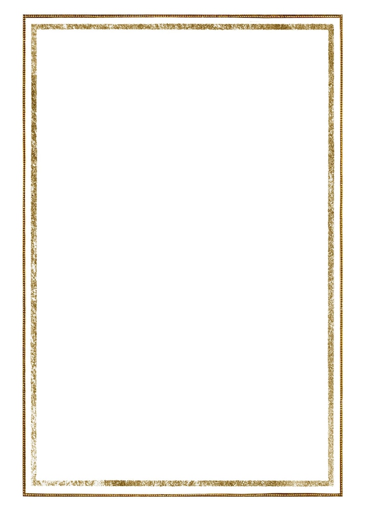 Photo gold rectangle frame png transparent background