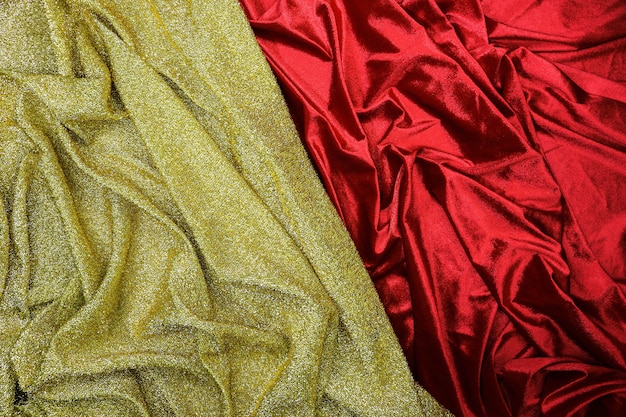 Gold and Red Fabric texture background