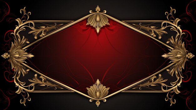 gold and red frame beautiful ornaments