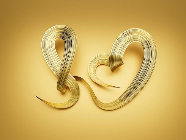 Gold ribbon as symbol of childhood cancer awareness 3d illustration