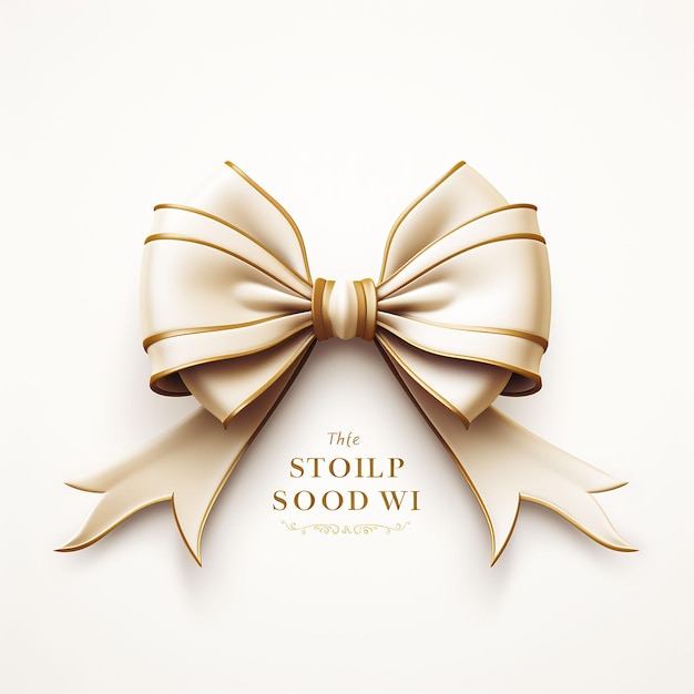 a gold ribbon with a bow that says'the store'on it