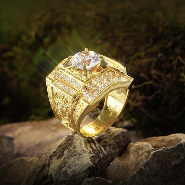 STL file Mens Gold Diamond Ring Designs 3d printable model 💎・Model to  download and 3D print・Cults