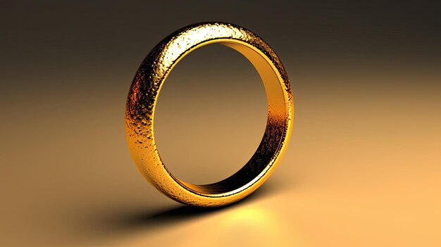 A gold ring on a surface