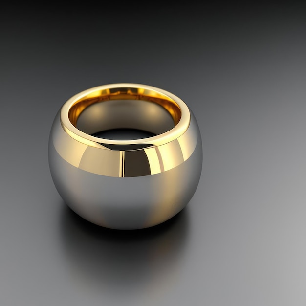 A gold ring with diamonds on it is on a black surface
