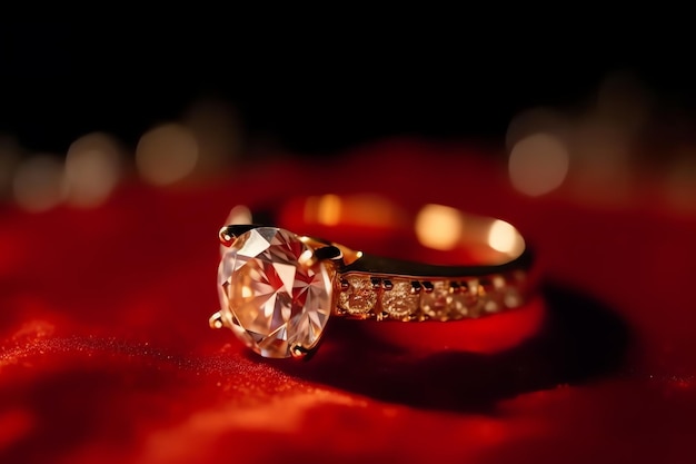 A gold ring with diamonds on it