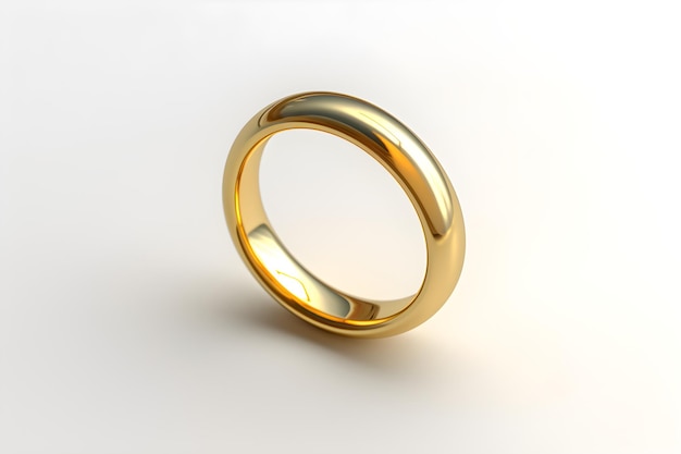 A gold ring with a thick band of gold on it