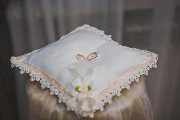 Gold rings on a special pillow 1958