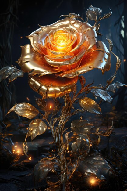 gold rose luxury Art Print