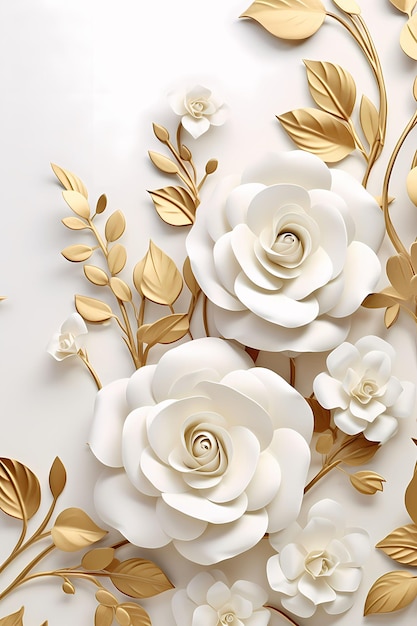 gold roses illustration