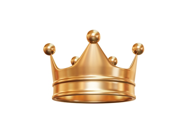 Gold royal king crown isolated on white