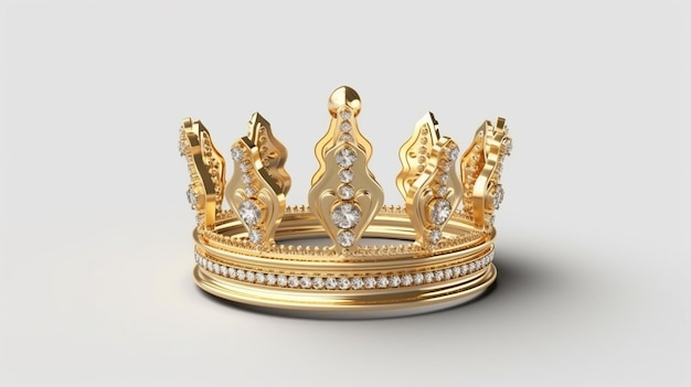 Фото Золотая королевская корона на белом фоне