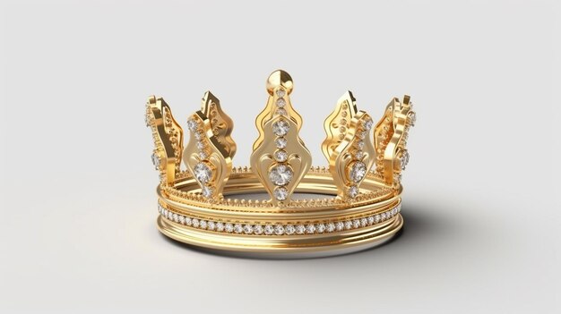 Photo gold royal king crown on white background