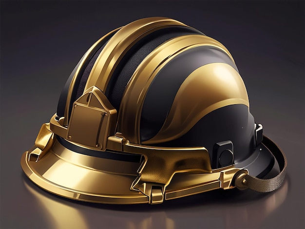 Photo gold safety helmet or hard cap isolated