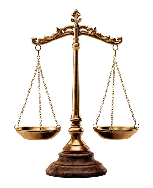 Gold scales law and justice symbol