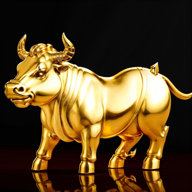 Photo gold sculture of a cow