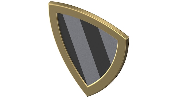 Gold shield medieval 3d illustration render