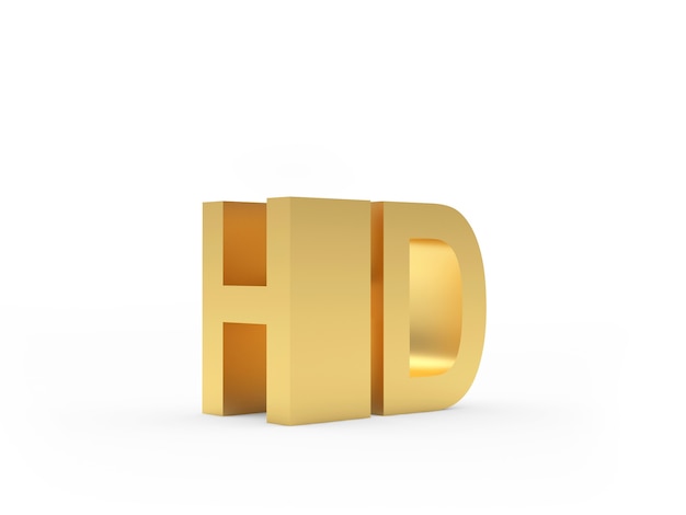 Gold sign HD on white