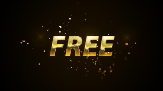 A gold sign that says free on it