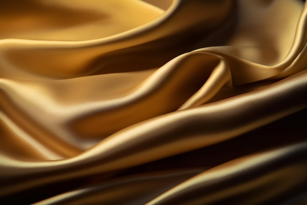 A gold silk fabric with a dark background