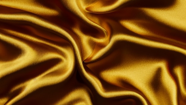 A gold silk fabric with a dark background