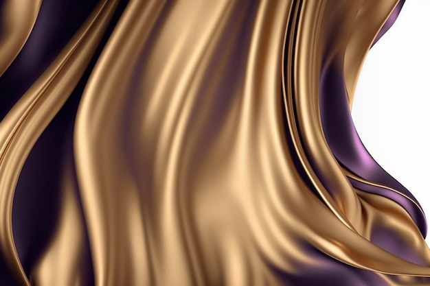 Gold silk fabric with a purple background