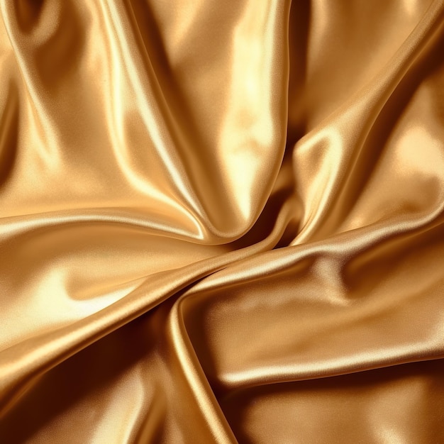 A gold silk fabric with a soft fabric texture.