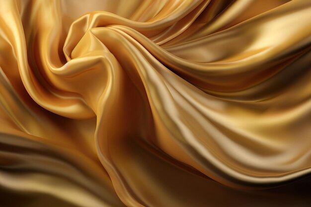 Gold silk satin background Generative Ai