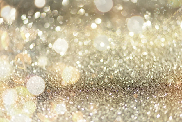 Photo gold and silver abstract bokeh lights. 
