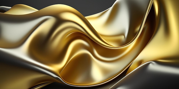 A gold and silver background with a wavy design generative AI