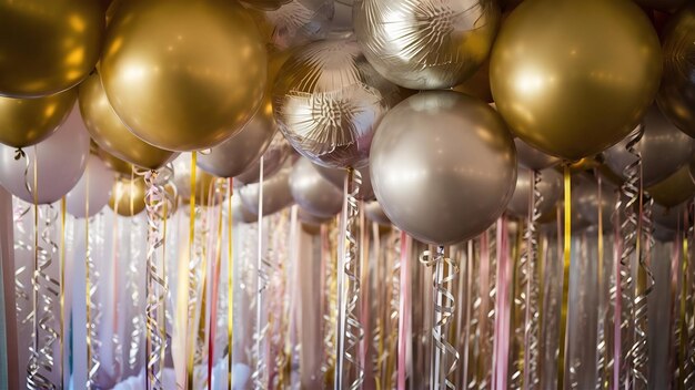 Gold and silver balloons