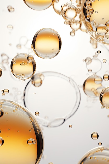 gold and silver bubbles isolated on white background