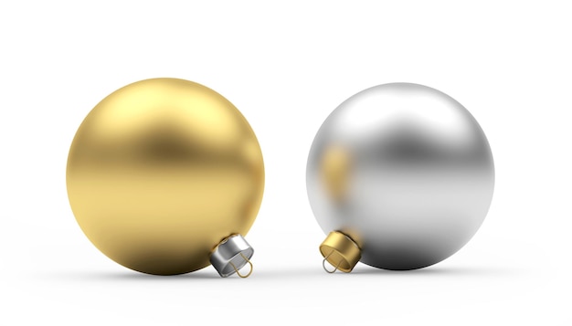 Gold and silver Christmas balls