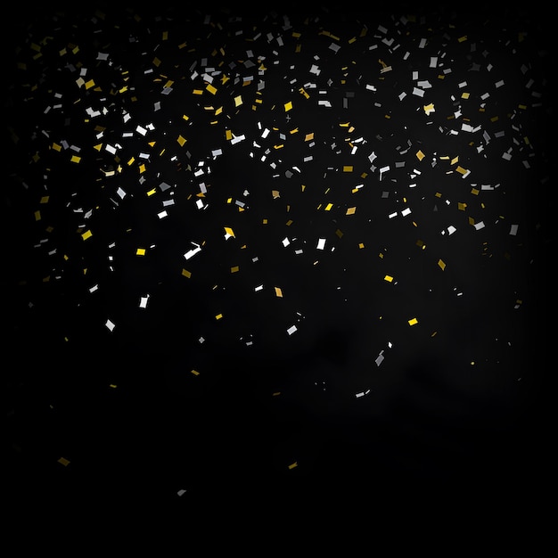 Gold and silver confetti transparent PNG overlays