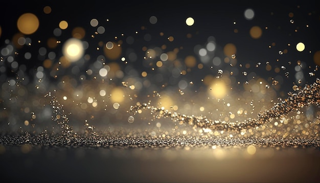 gold and silver flying glitter texture background