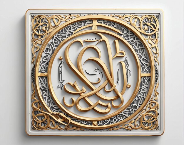 a gold and silver metal plaque with the letter q