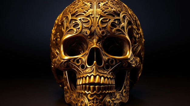 a gold skull from the company of the company.