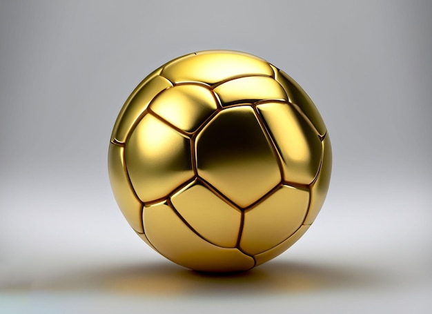 A gold soccer ball with a diamond pattern on it.