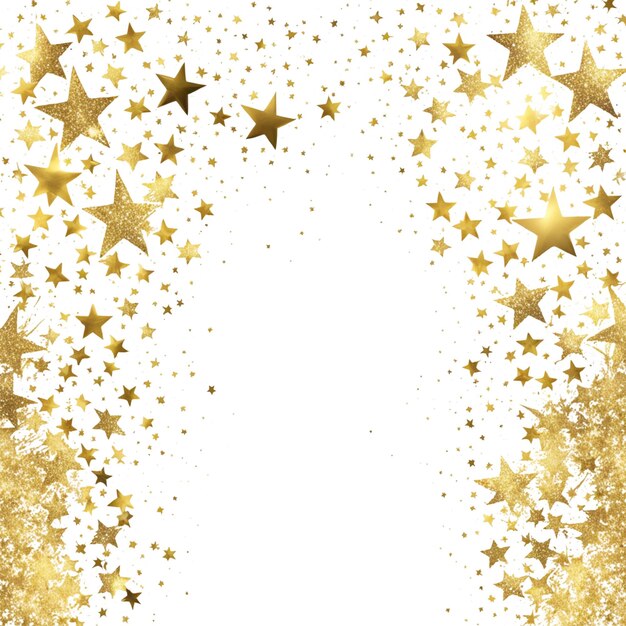 Фото Золотой блеск брызги границы золотые звезды случайная роскошь блестящая изолирована на белом фоне