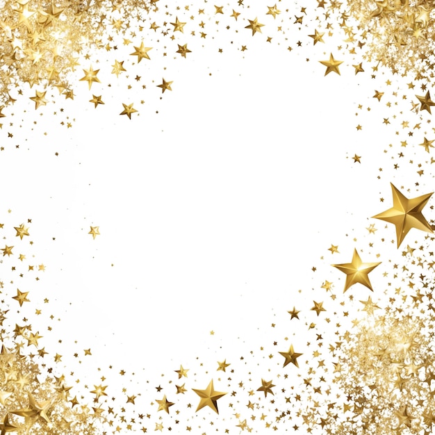 Photo gold sparkle splatter border gold stars random luxury sparkling isolated on white background