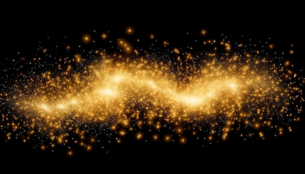 Gold sparks isolated on a black background