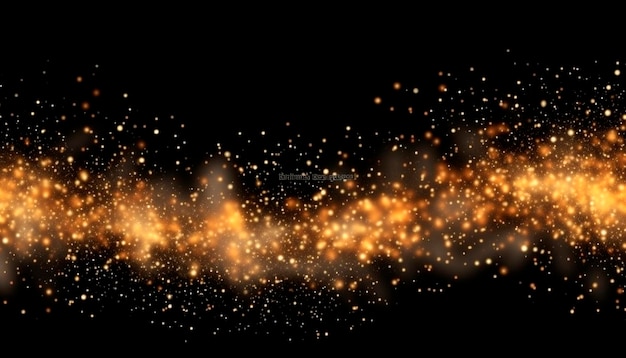 Gold sparks isolated on a black background