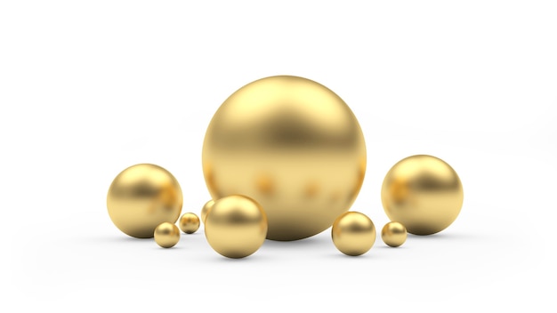 Gold spheres 3d