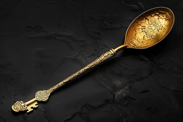 a gold spoon with a golden handle generative ai