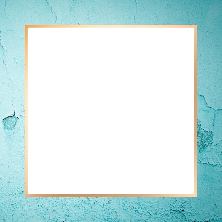 Photo gold square frame png chipped wall