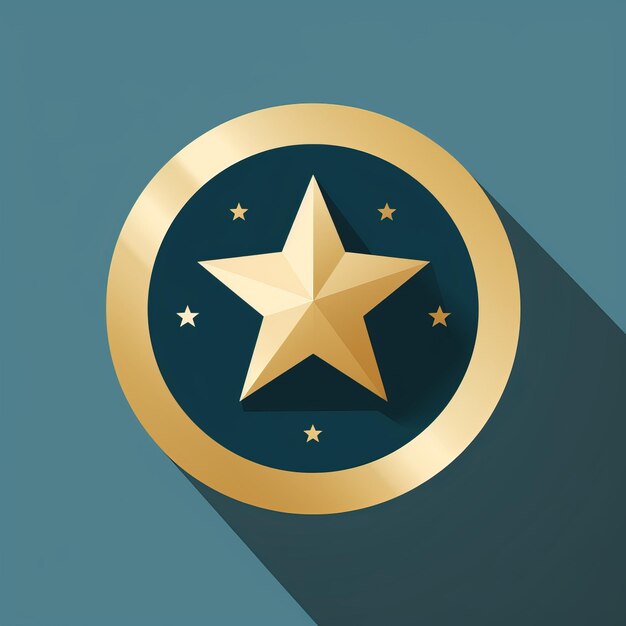 Photo a gold star icon on a blue background